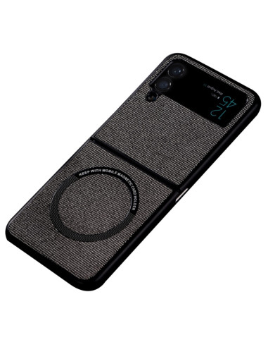 Coque Samsung Galaxy Z Flip 4 Texture Tissu avec Cercle