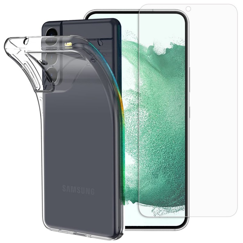 Coque Samsung Galaxy S22 5G Transparente + Film protecteur verre trempé
