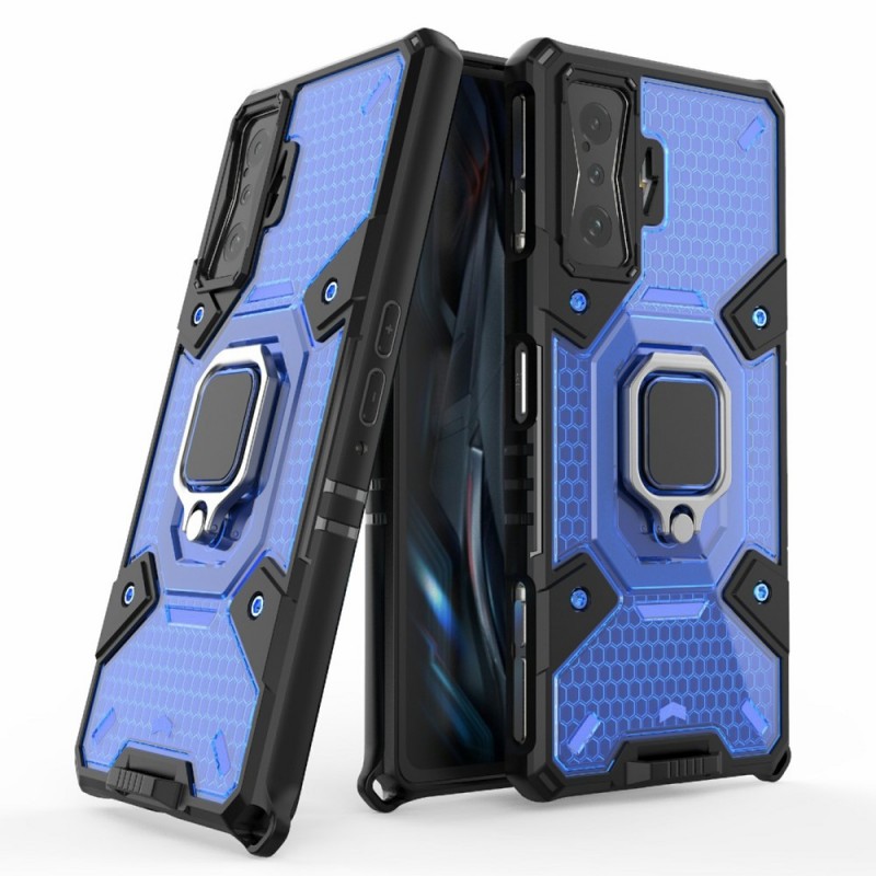 Coque Poco F4 GT Design Nid d'Abeille avec Support