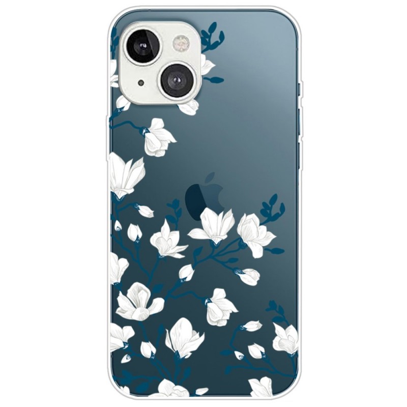 Coque iPhone 14 Fleurs Blanches