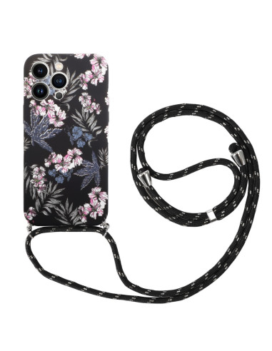 Coque iPhone 14 Pro Max à Cordon Flower Series 04