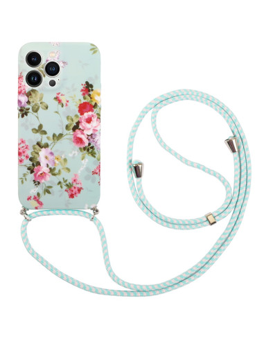 Coque iPhone 14 Pro Max à Cordon Flower Series 05