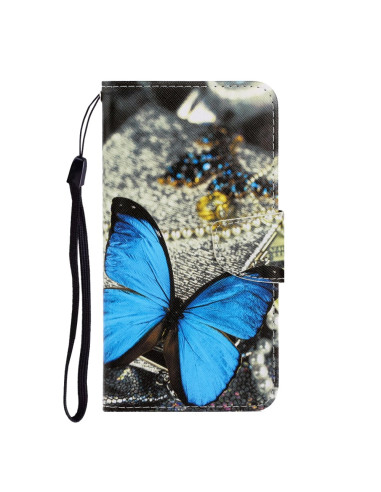 Housse Samsung Galaxy A21s Papillon Bleu